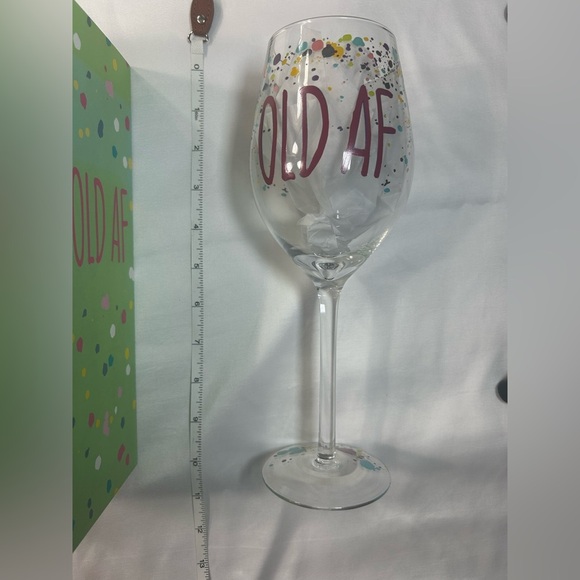 "Old AF" Fun Novelty Wine Glass with Gift Box - Picture 6 of 11